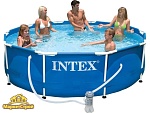 Каркасный бассейн INTEX Metal Frame + насос (305*76 см)