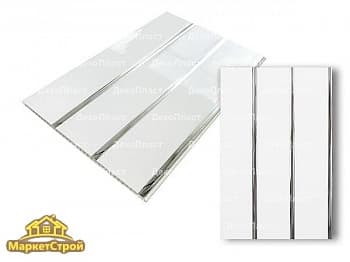 Панели потолочные 3х-секционные ПВХ ДекоПласт Серебро