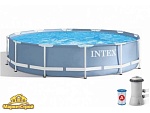 Каркасный бассейн INTEX Prism Frame + насос (366*76 см)